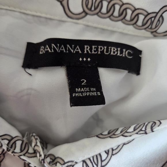 Banana Republic Black and White Long Sleeve Shirt Dress Size 2 - Picture 5 of 5